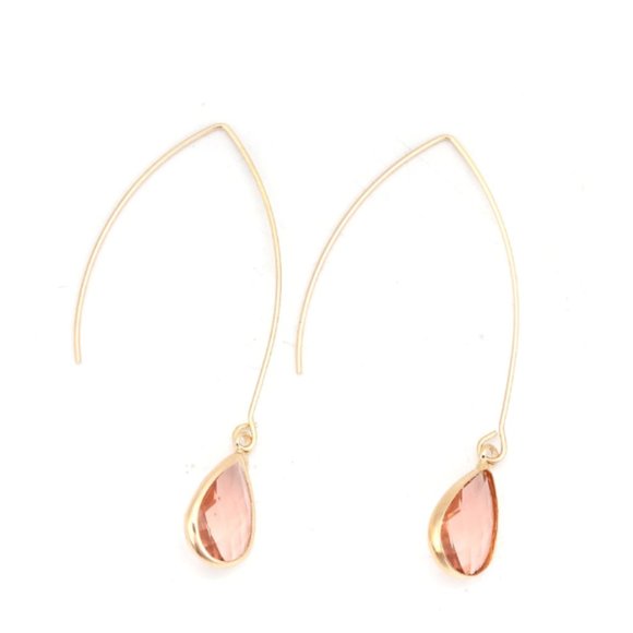"Dollhouse Teardrops" Crystal Drop Pink Earrings - Picture 2 of 8